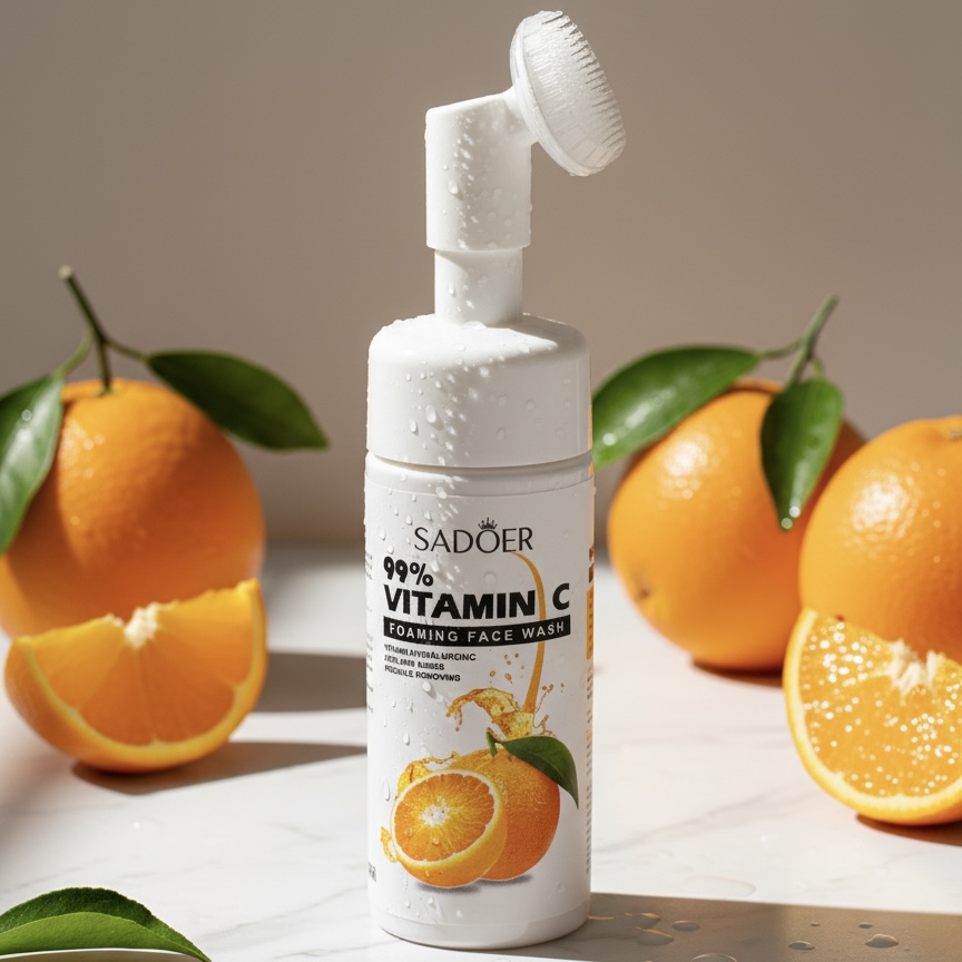 فوم براش دار ویتامین C شستشو و روشن کننده پوست